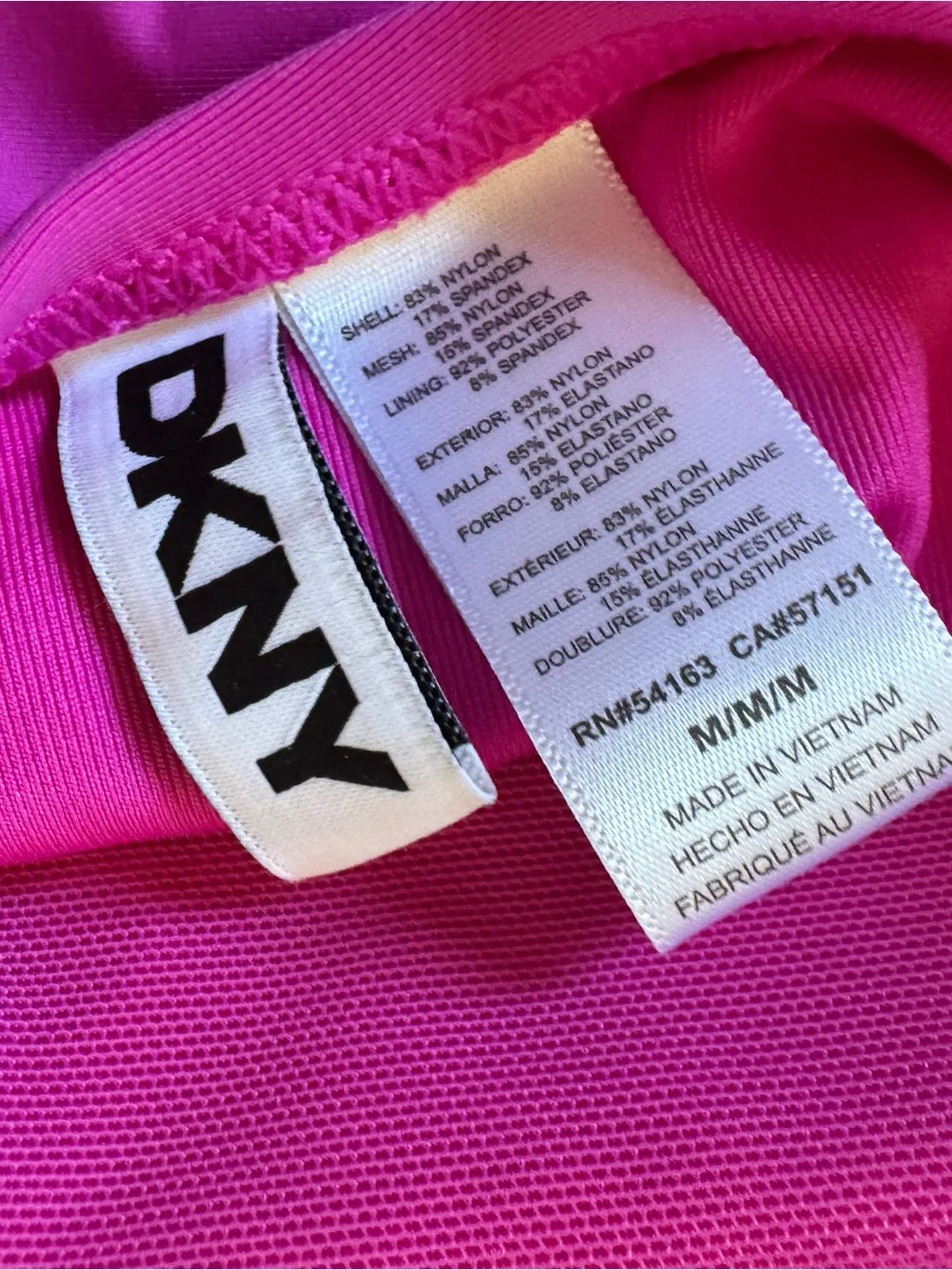 DKNY Hot Pink Halter One-Piece Swimsuit